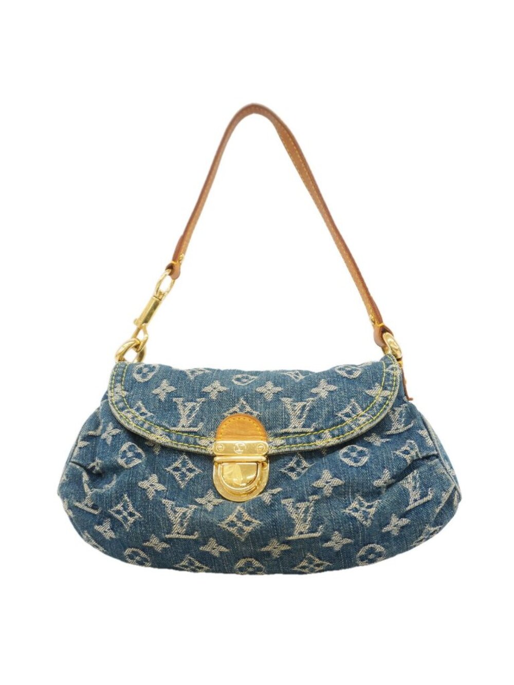 Louis Vuitton Shoulder Bag Monogram Denim Mini Pleaty Blue